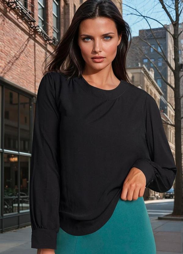 Imagem principal Blusa Preta em Viscose Plana bonprix bonprix