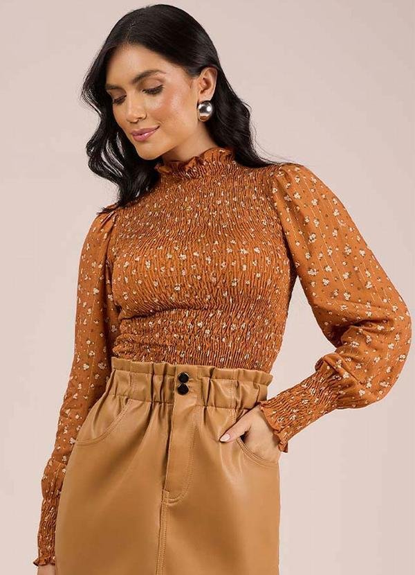 Imagem principal Blusa Viscose Estampada Marrom Angel Angel