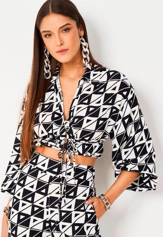 Imagem principal Camisa em Viscose com Amarração Estampada Colcci Colcci