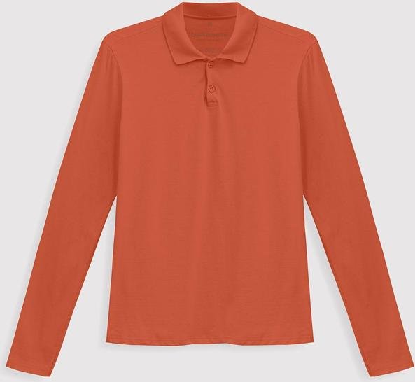 Imagem principal Camisa Polo Manga Longa Feminina Laranja Coral Basicamente Basicamente