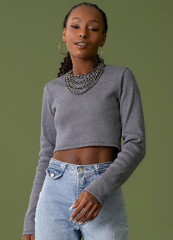 Imagem principal Cropped Manga Longa Ribana Azul The Philippines The Philippines