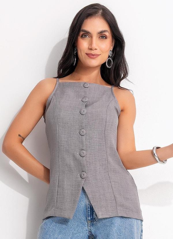 Imagem principal Blusa Cinza em Tecido Texturizado Quintess Quintess