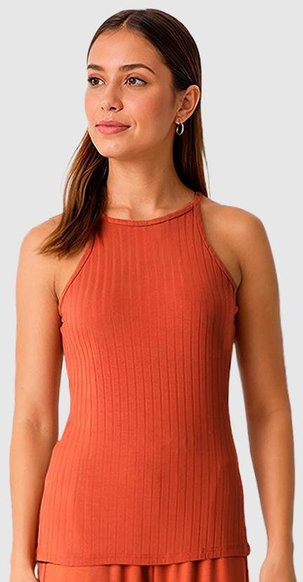 Imagem principal Blusa em Viscose Canelada Terracota Malwee Malwee