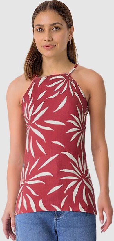 Imagem principal Blusa Folhagens em Viscose Canelada Vermelho Malwee Malwee