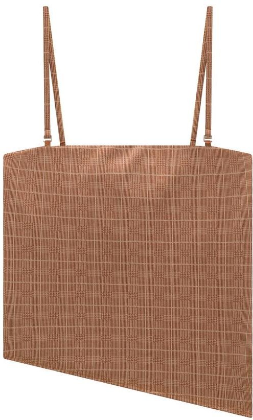 Blusa Marrom Xadrez Assimétrica