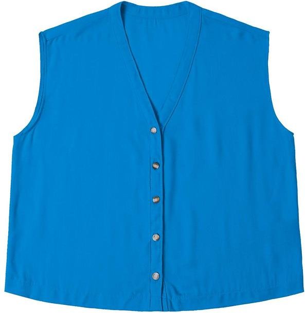 Camisa Feminina Viscose Sarjada Pesada Azul