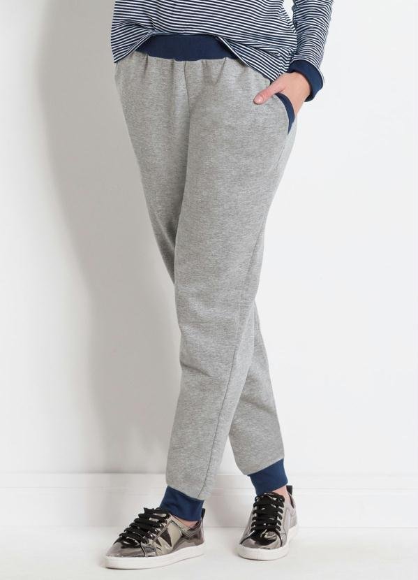 Imagem principal Calça Jogging Mescla e Marinho Bolsos Funcionais Moda Pop Moda Pop