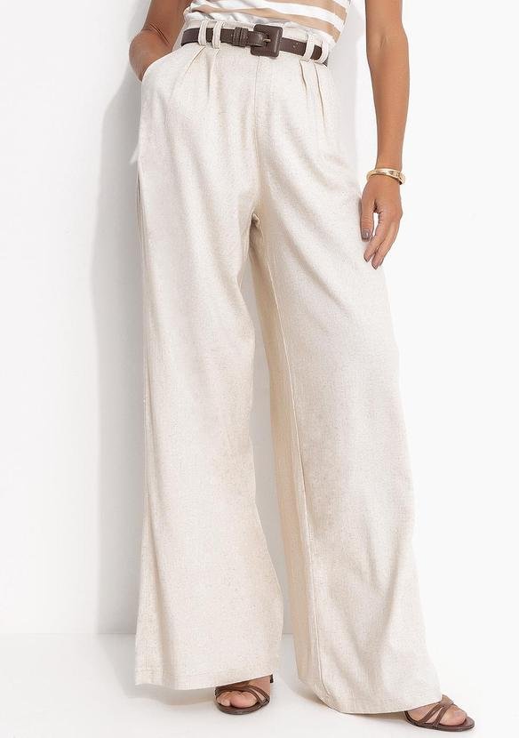 Calça Off White em Linho