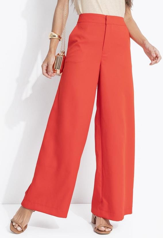 Imagem principal Calça Vermelho em Crepe Plano Quintess Quintess