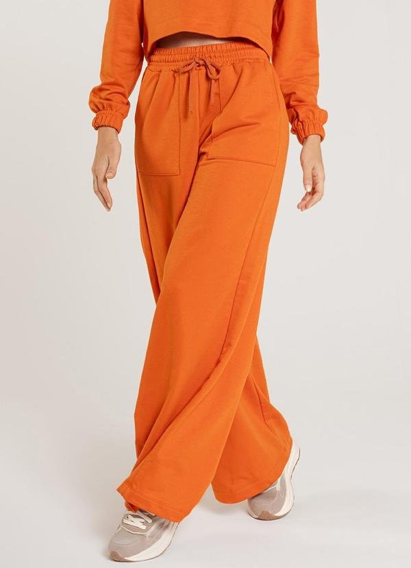 Calça Feminina em Moletom Laranja