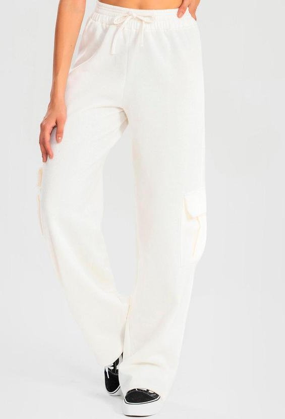 Imagem principal Calça Moletom Reta Cargo Off White Meu Jeans Meu Jeans