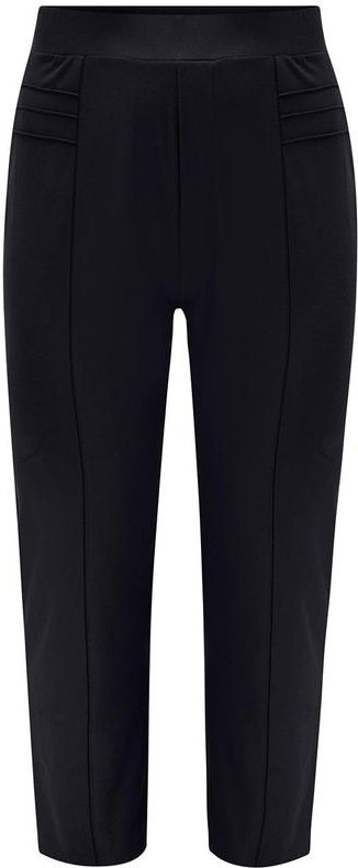 Calça Reta com Cós Elástico Diagonal Preto