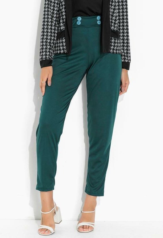 Imagem principal Calça Verde com Botões Decorativos Moda Pop Moda Pop