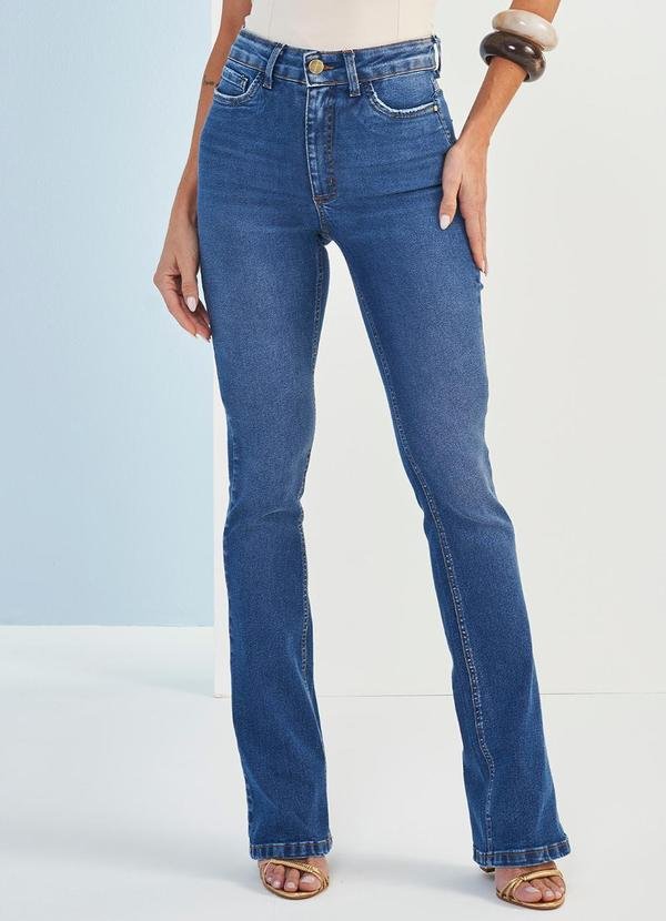 Calça Jeans Cintura Alta Bootcut Azul
