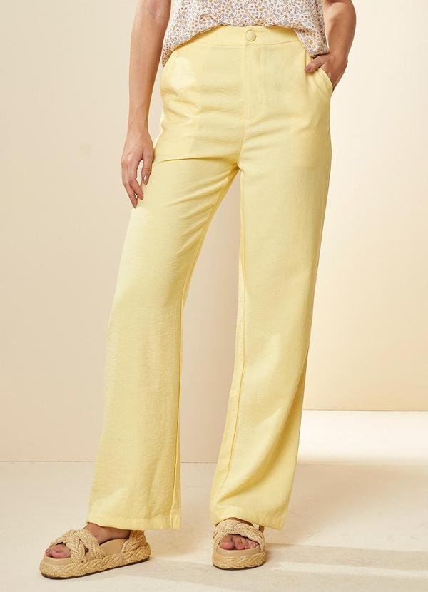 Calça Cintura Alta Solar em Alfaiataria Amarelo