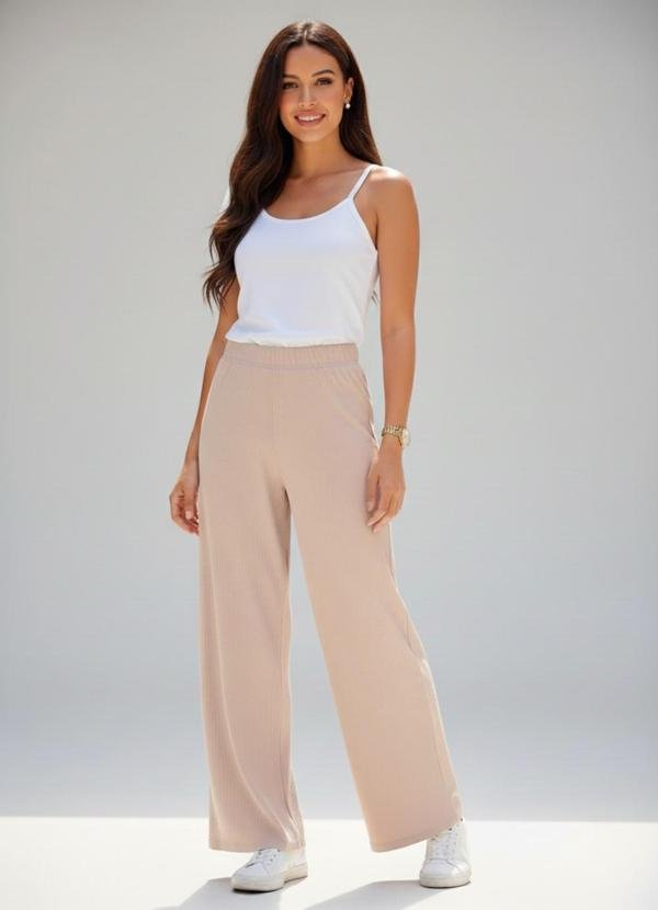 Imagem principal Calça em Malha Canelada Texturizada Bege Bimini Bimini