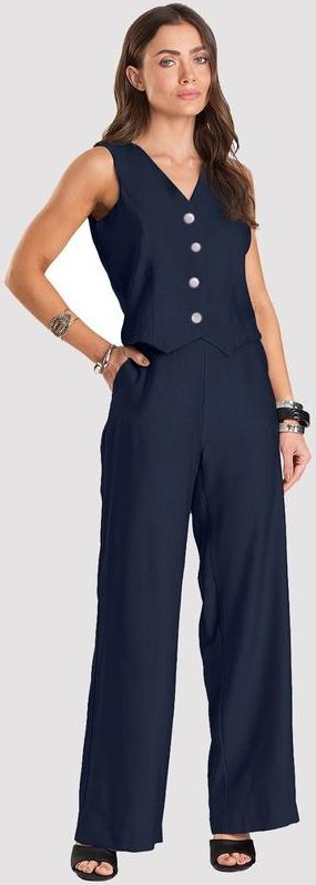 Imagem principal Calça Pantalona em Tecido Alfaiataria Azul Dianna Dianna