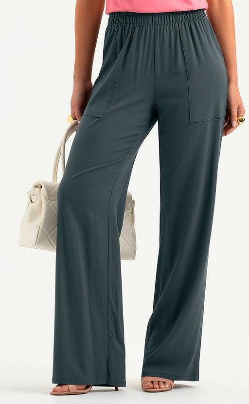 Imagem principal Calça Pantalona em Viscose Cinza Escuro Cativa Cativa