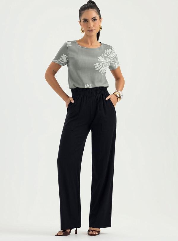 Imagem principal Calça Pantalona em Viscose Preto Cativa Cativa