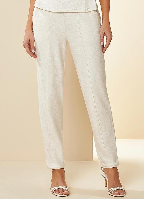 Calça Brisa com Recorte Frontal Branco
