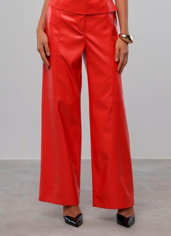 Calça de Couro Laranja