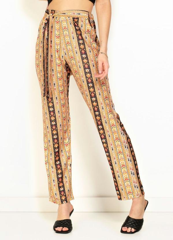 Imagem principal Calça Étnica Cintura Alta e Amarração Moda Pop Moda Pop