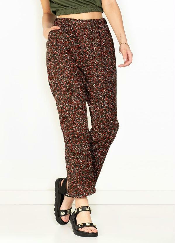 Imagem principal Calça Mini Floral Reta de Cintura Alta Moda Pop Moda Pop
