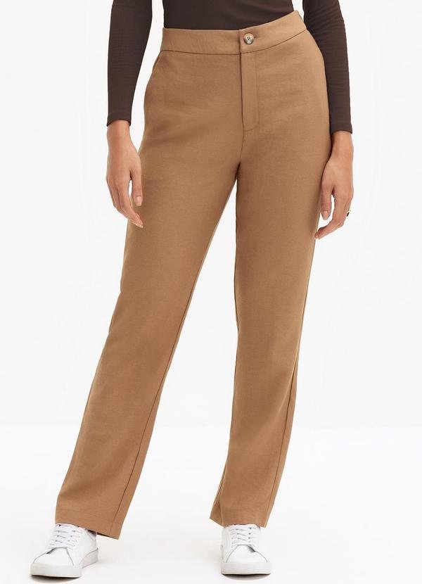 Imagem principal Calça Reta de Alfaiataria em Viscose Duda Marrom Principessa Principessa