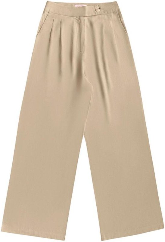 Calça Reta Linho Bege