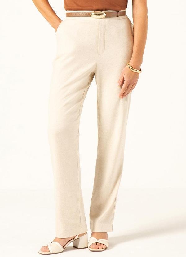 Imagem principal Calça Reta Regular em Linho Helene Natural Principessa Principessa