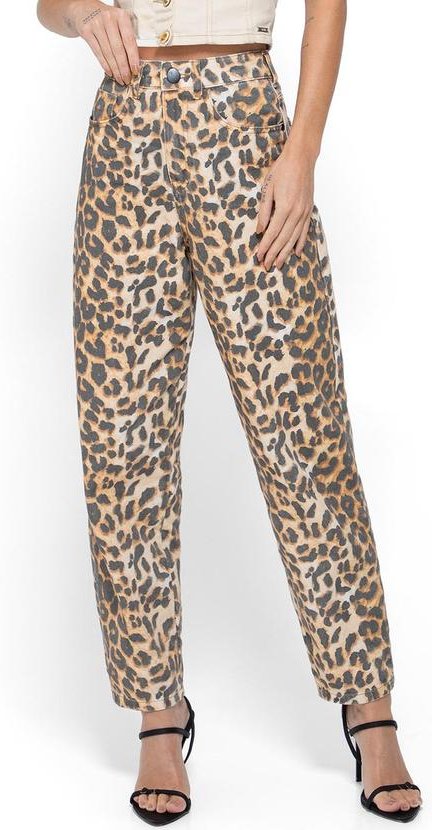 Imagem principal Calça Preta Barrel Animal Print Enfim Enfim