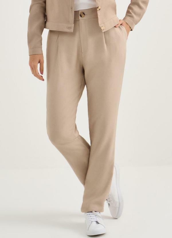 Imagem principal Calça Reta de Viscose Bege Dalmira Principessa Principessa