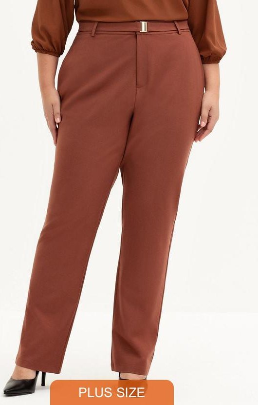 Imagem principal Calça Reta Plus Size Itamara Marrom Ferrugem Principessa Principessa