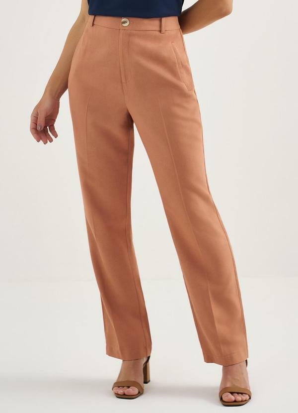 Imagem principal Calça Reta Regular de Alfaiataria Camel Cleide Principessa Principessa