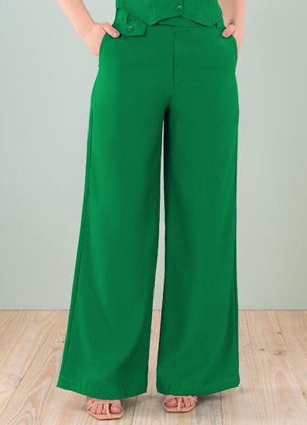 Calça Wide Leg Alfaiataria Verde