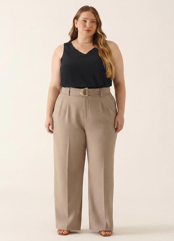 Calça Wide Leg de Alfaiataria Lorde Mocha Mousse
