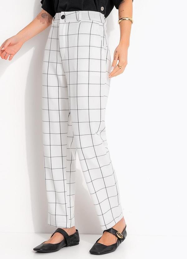 Imagem principal Calça Xadrez Grid em Tecido Alfaiataria Quintess Quintess