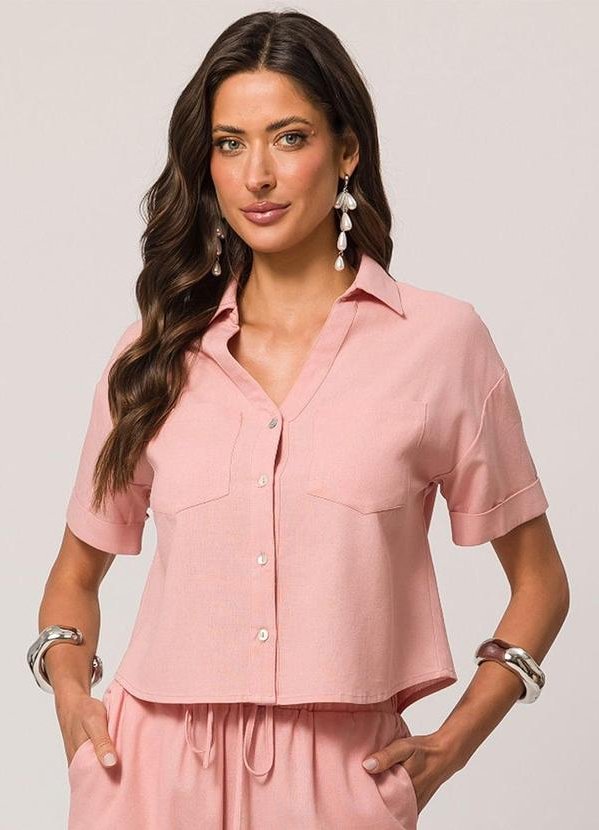 Imagem principal Camisa Curta em Tela Linen Branco Doce Trama Doce Trama