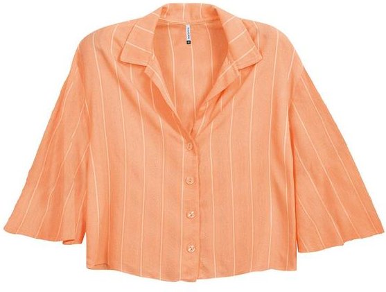 Imagem principal Camisa Feminina Manga Flare Laranja Marialícia Marialícia