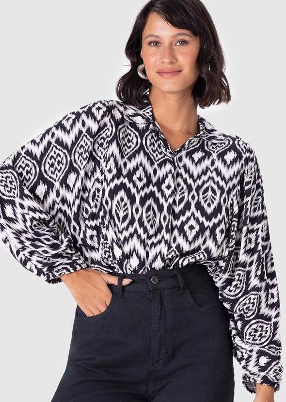 Imagem principal Camisa Feminina Paisley em Viscose Branco Malwee Malwee