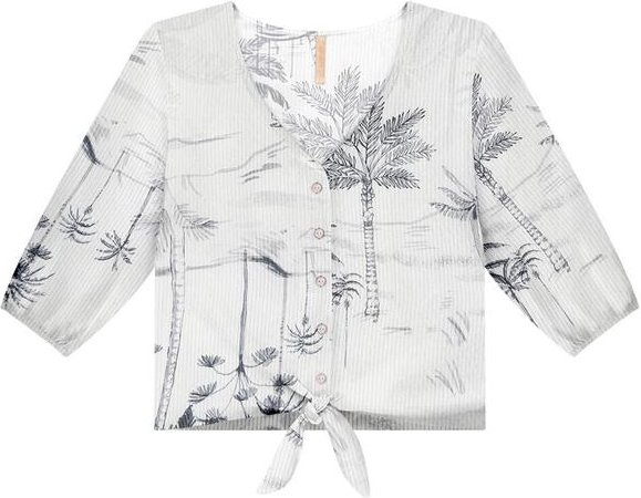 Imagem principal Camisa Manga 3/4 em Viscose com Laço Off White Lunender Lunender