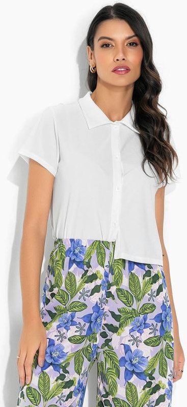 Imagem principal Camisa Off White com Ombro Deslocado Moda Pop Moda Pop