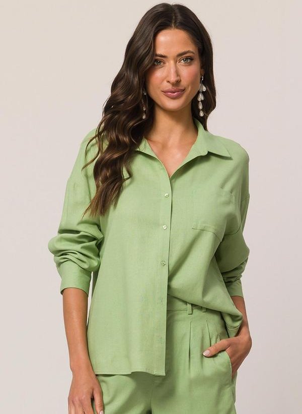Imagem principal Camisa em Plano Linen com Botões Verde Doce Trama Doce Trama
