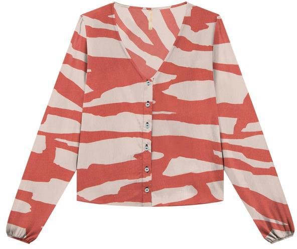 Imagem principal Camisa em Viscose com Manga Bufante Laranja Lunender Lunender