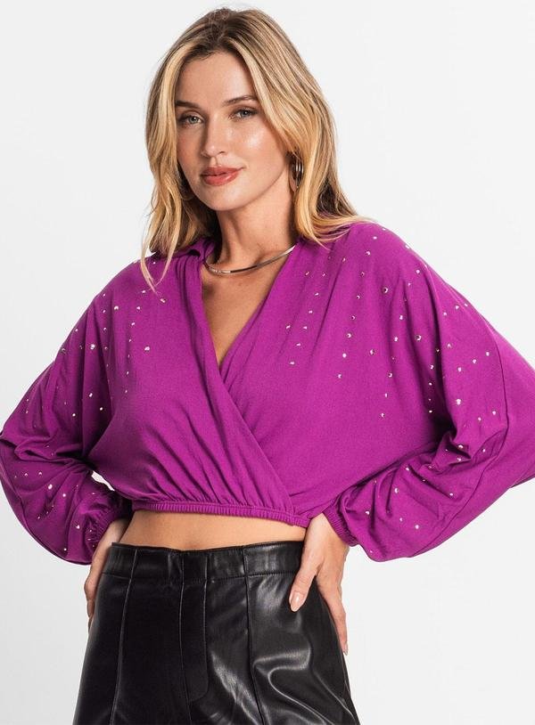 Imagem principal Camisa Feminina Manga Longa com Strass Roxo Endless Endless