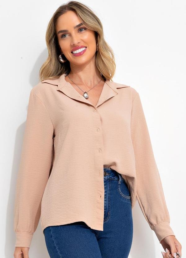 Imagem principal Camisa Marrom Claro em Crepe Plano Bimini Bimini