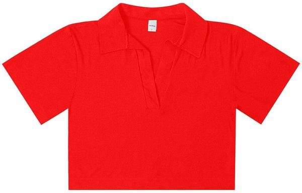 Blusa Feminina Manga Curta em Visco Laranja