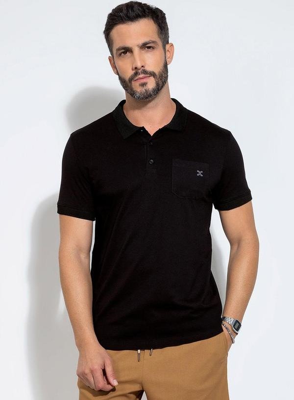 Imagem principal Camisa Polo em Algodão Preto Exco Exco