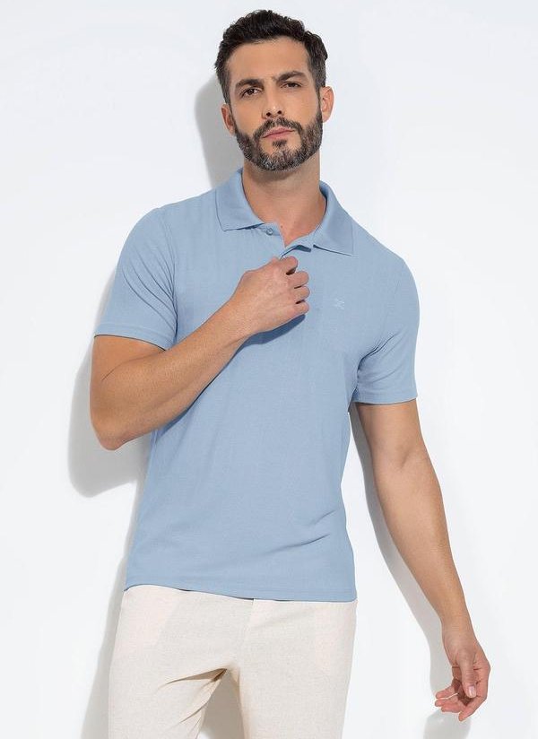 Imagem principal Camisa Polo em Canelado Azul Exco Exco