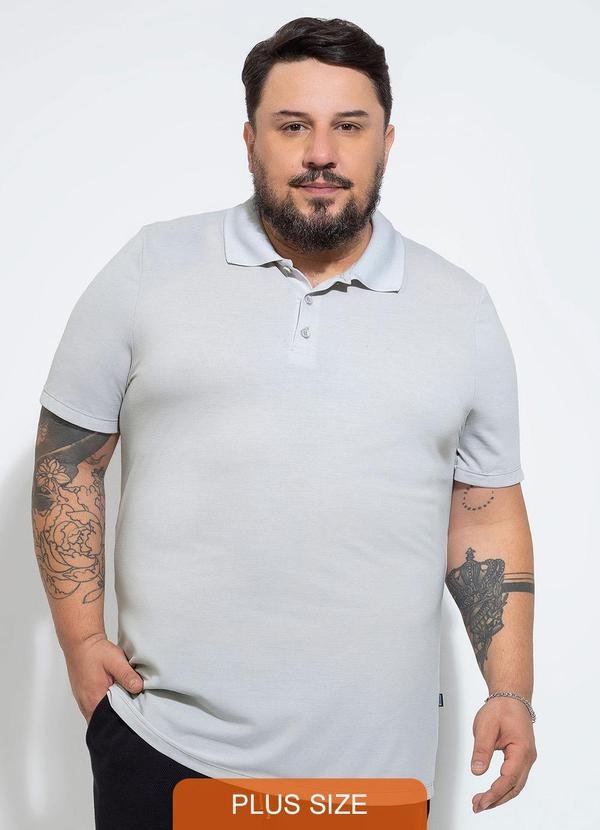 Imagem principal Camisa Polo Plus em Piquet Cinza Exco Exco